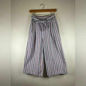 Very J Women’s Flowy Striped Pants | Size Small | Blue, Red, White Striped